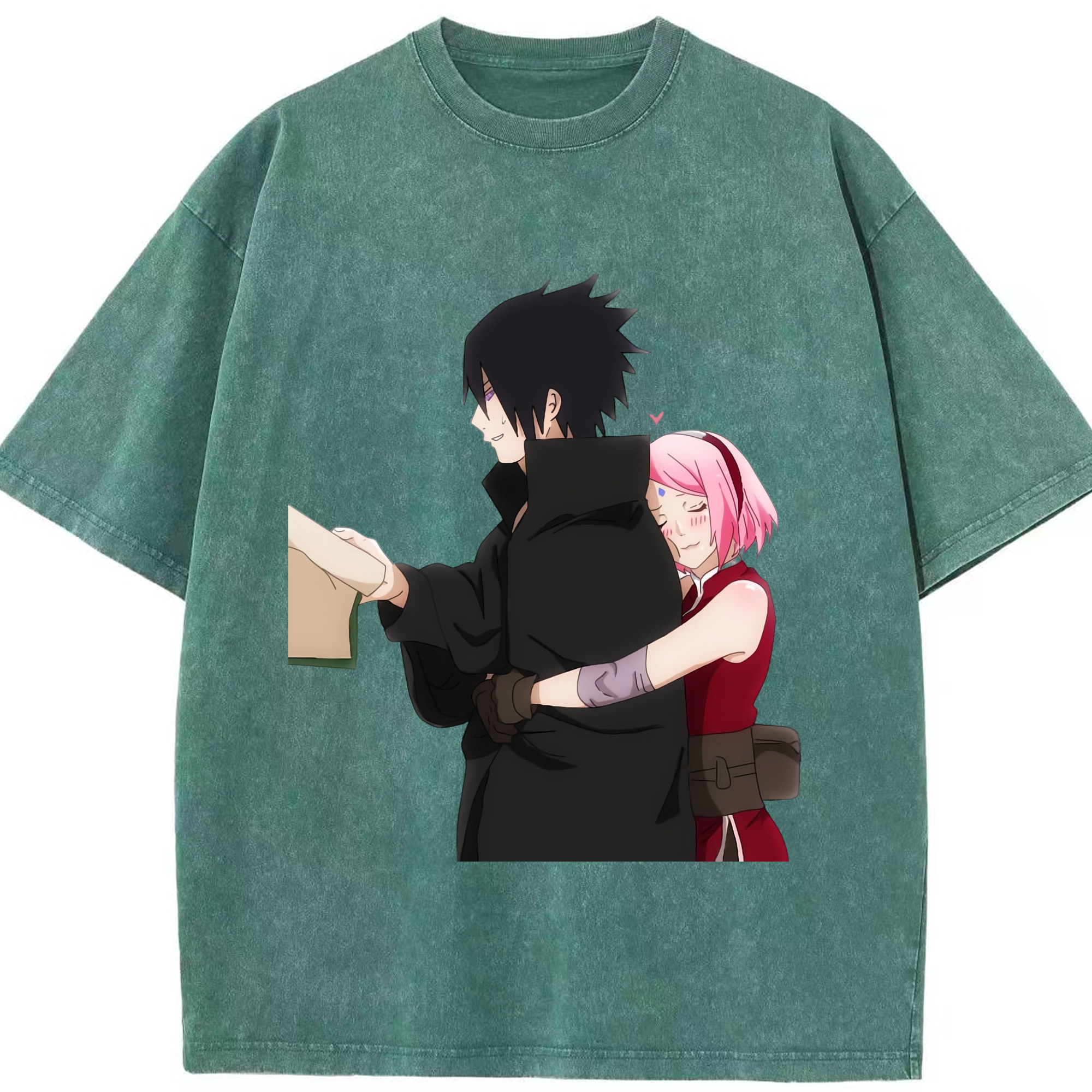 （画像用） NARUTO -ナルト- うちは サスケ Uchiha Sasuke 綿100% ヴィンテージ風 半袖Tシャツ（フロントプリント）